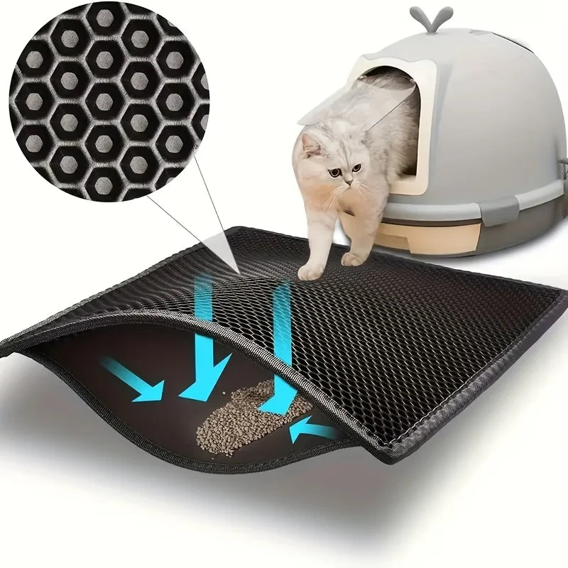 Cat Litter Mat EVA Double Layer Cat Litter Mat Cat Litter Basin Sand Falling Mat Eva Cat Litter Mat Cat Nest Mat Pet Mat