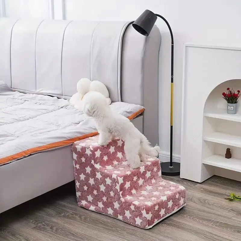 3/4 Pets Steps Foam Dogs Secure Stairs Ramps Non-Slip Pets Star Steps for Protect Older Dogs Pets with Joint Pain Sofa Bed Ladde
