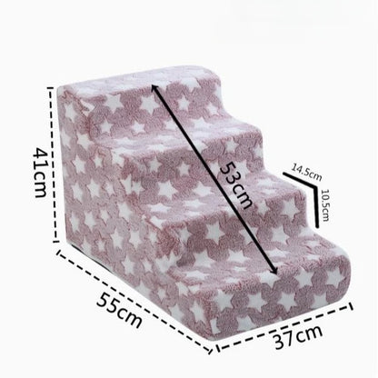 3/4 Pets Steps Foam Dogs Secure Stairs Ramps Non-Slip Pets Star Steps for Protect Older Dogs Pets with Joint Pain Sofa Bed Ladde