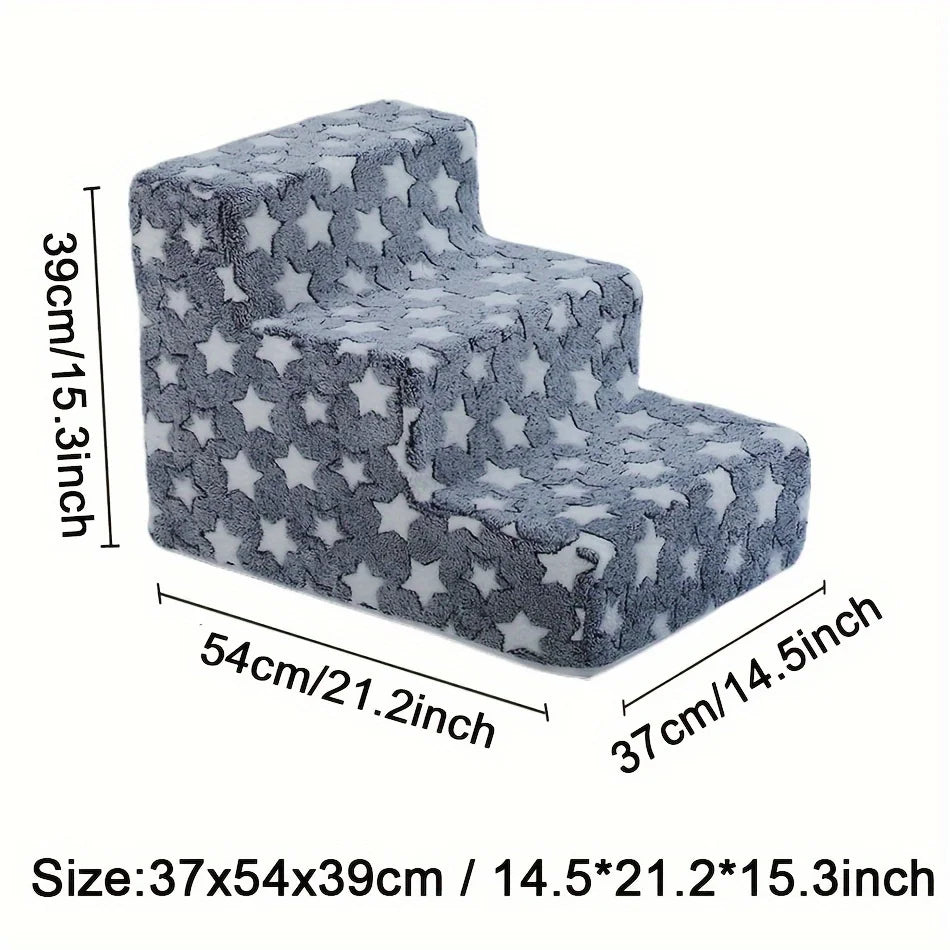 3/4 Pets Steps Foam Dogs Secure Stairs Ramps Non-Slip Pets Star Steps for Protect Older Dogs Pets with Joint Pain Sofa Bed Ladde
