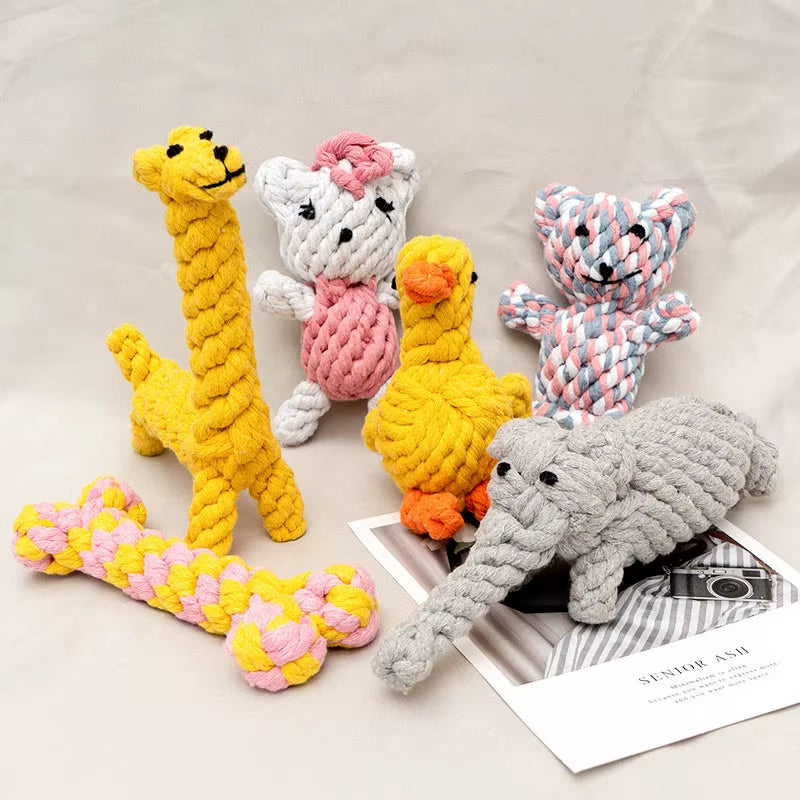 1Pcs Bite Resistant Pet Dog Chew Toys for Small Dogs Cleaning Teeth Puppy Dog Rope Knot Ball Toy Playing Animals Dogs Toys Pets