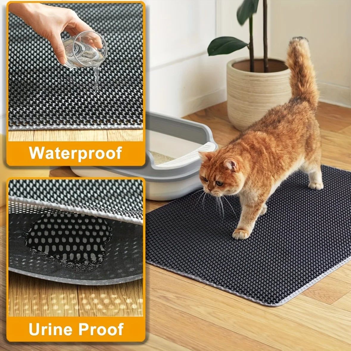 Cat Litter Mat EVA Double Layer Cat Litter Mat Cat Litter Basin Sand Falling Mat Eva Cat Litter Mat Cat Nest Mat Pet Mat