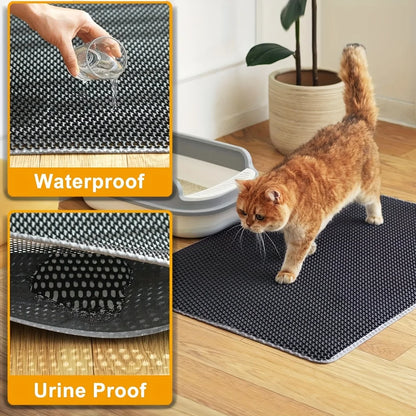 Cat Litter Mat EVA Double Layer Cat Litter Mat Cat Litter Basin Sand Falling Mat Eva Cat Litter Mat Cat Nest Mat Pet Mat