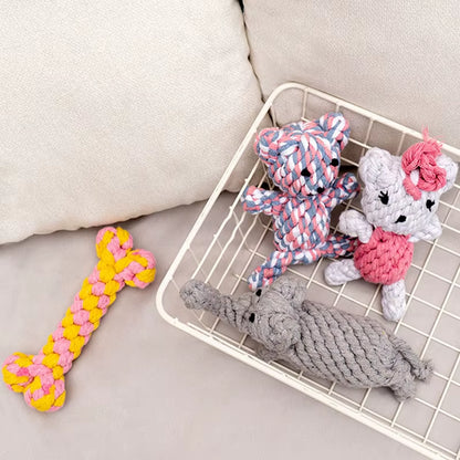 1Pcs Bite Resistant Pet Dog Chew Toys for Small Dogs Cleaning Teeth Puppy Dog Rope Knot Ball Toy Playing Animals Dogs Toys Pets