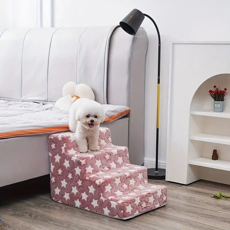 3/4 Pets Steps Foam Dogs Secure Stairs Ramps Non-Slip Pets Star Steps for Protect Older Dogs Pets with Joint Pain Sofa Bed Ladde