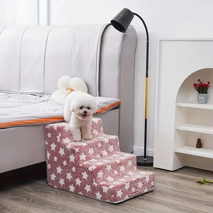 3/4 Pets Steps Foam Dogs Secure Stairs Ramps Non-Slip Pets Star Steps for Protect Older Dogs Pets with Joint Pain Sofa Bed Ladde
