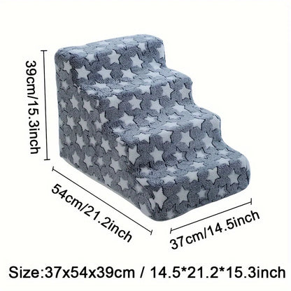 3/4 Pets Steps Foam Dogs Secure Stairs Ramps Non-Slip Pets Star Steps for Protect Older Dogs Pets with Joint Pain Sofa Bed Ladde